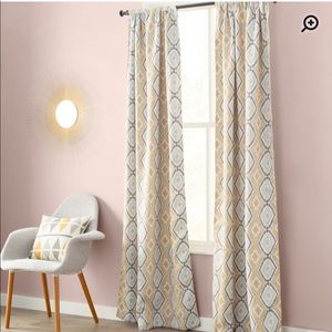 Four (4) 63” Blackout Rod Pocket Curtains